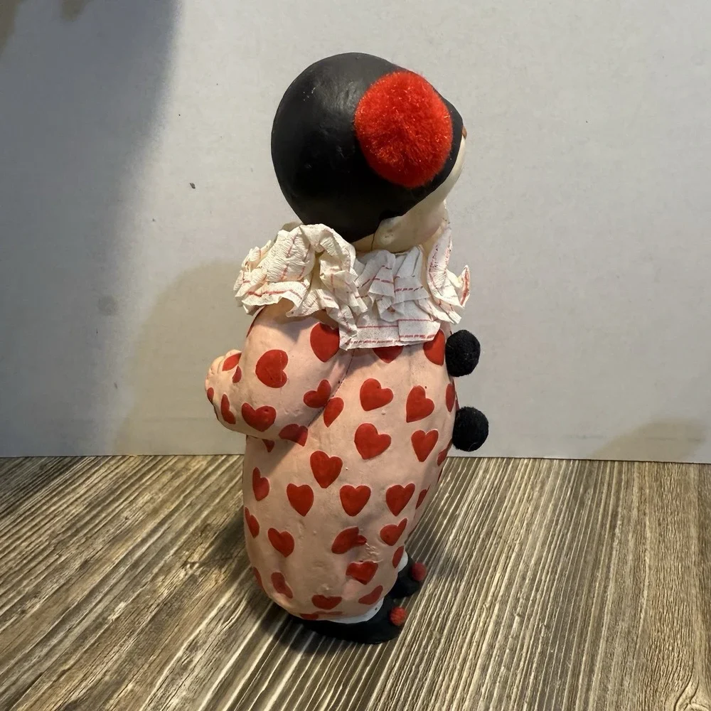 RARE Bethany Lowe Mary‎ Engelbreit Paper Mache figurine SWEET VALENTINE CLOWN